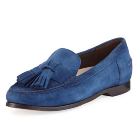 Cole Haan Shoes - Cole Haan Grand OS Blue Suede Tassel Loafers Size 10